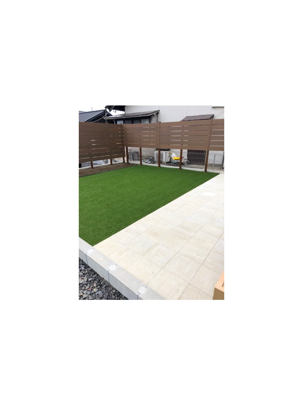 江南市k様邸　人工芝テラウ樹脂製フェンス